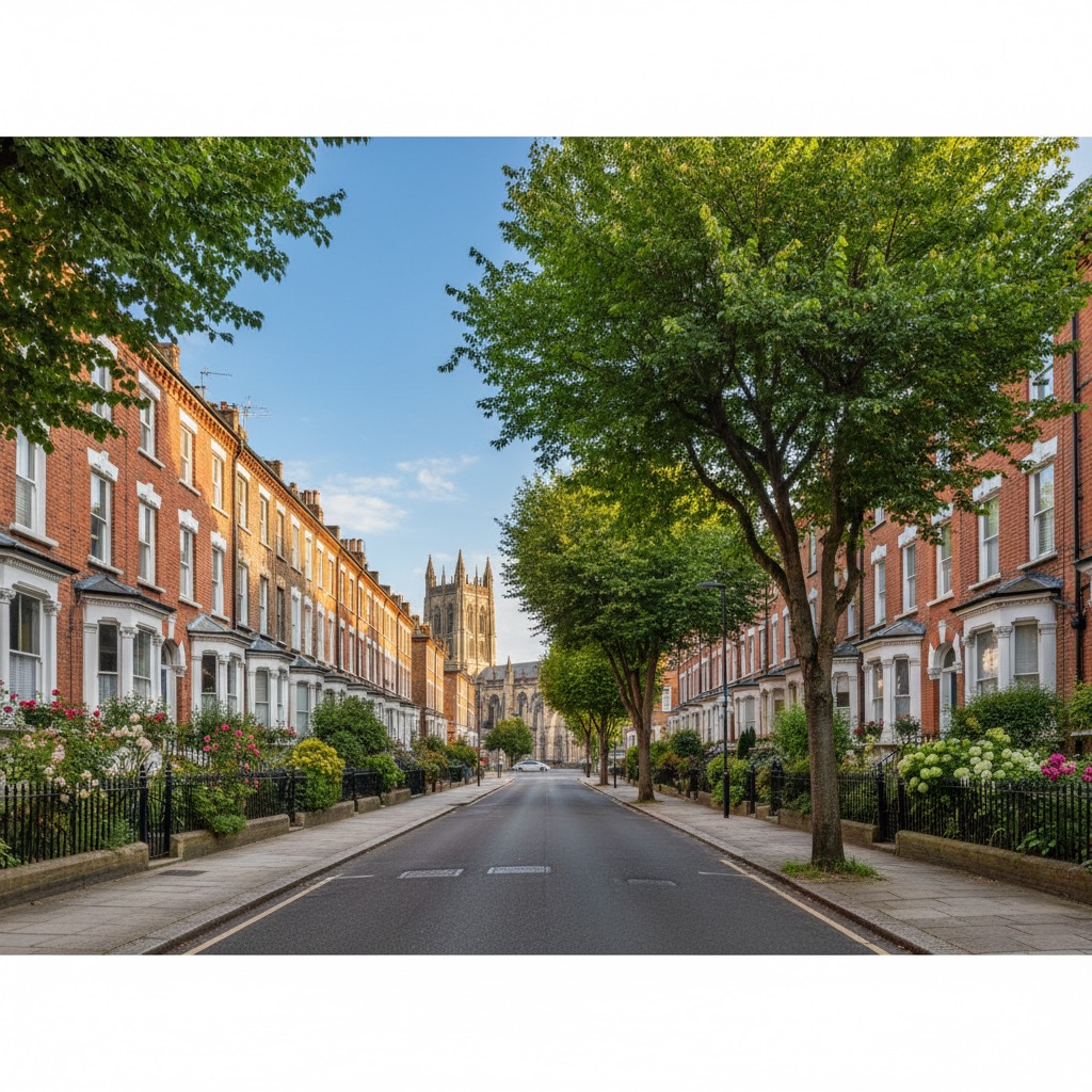 A leafy Victorian street of red-brick homes in St Albans